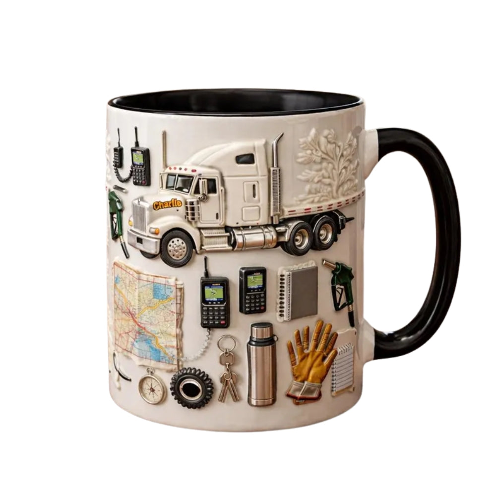 Custom Name Trucker Drivers Coffee Mug, Personalized Trucker Mug For Drivers ET0118