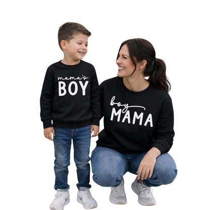 Boy Mama Mama's Boy Matching Sweatshirt, Mommy And Son Sweatshirts ET1491