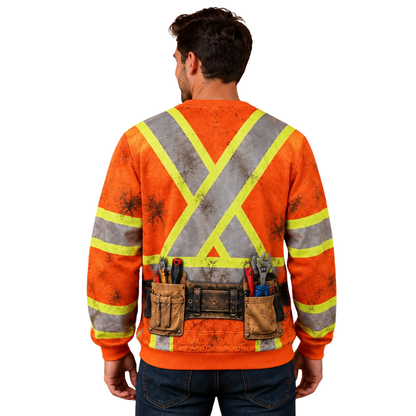 Xmas Construction Worker Muscle Sweatshirt 3D Printed, Construction Worker Funny Christmas Sweatshirt 2D1243