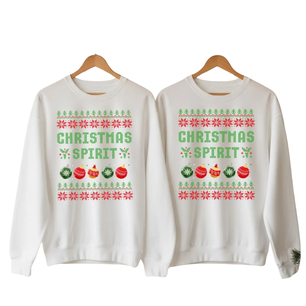Christmas Spirit Balls Deep In Christmas Spirit Matching Xmas Sweatshirt For Husband Wife, Christmas Funny Couple Sweatshirts ET1350
