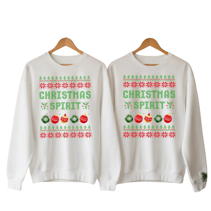 Christmas Spirit Balls Deep In Christmas Spirit Matching Xmas Sweatshirt For Husband Wife, Christmas Funny Couple Sweatshirts ET1350