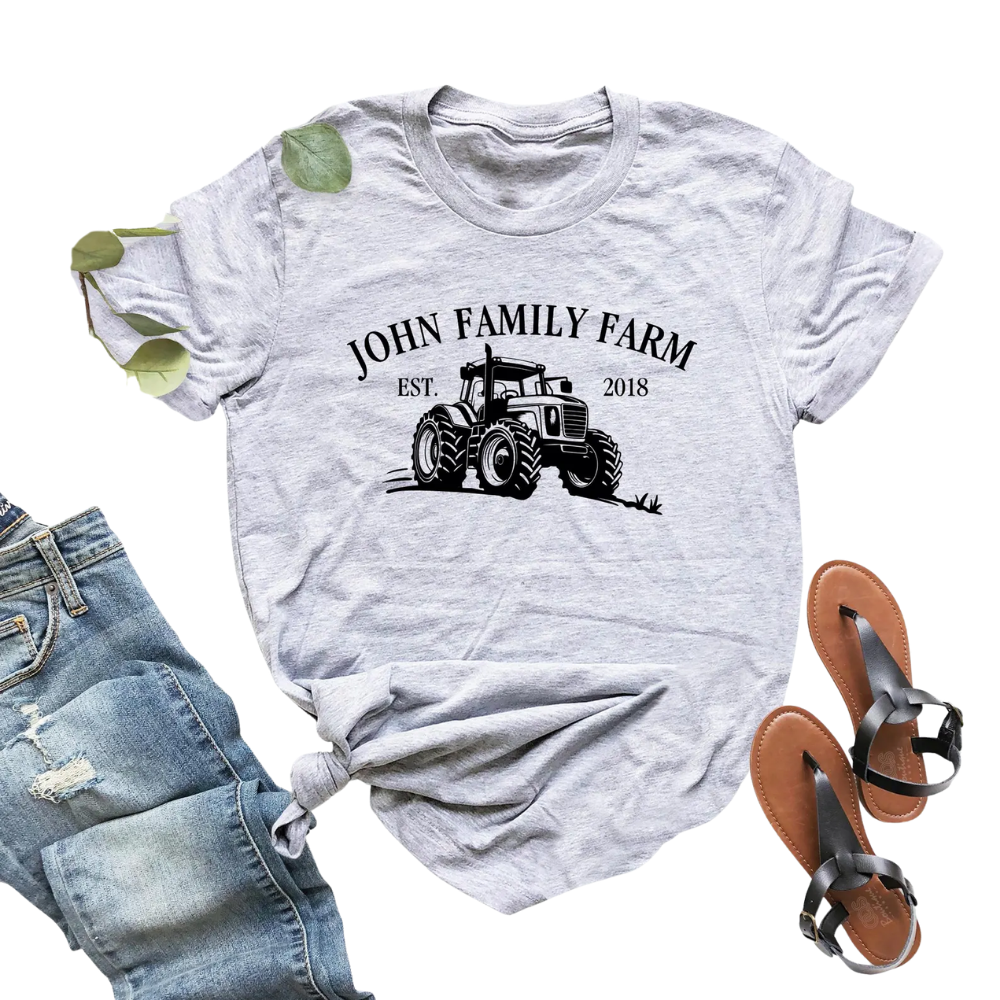 Personalized Family Farm Matching T Shirt With Year, Custom Farm Family Shirts ET1301