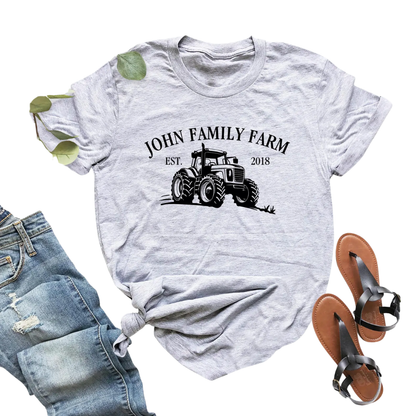Personalized Family Farm Matching T Shirt With Year, Custom Farm Family Shirts ET1301