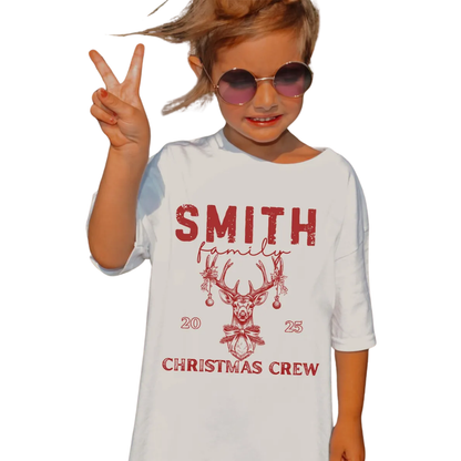 Deer Antler Chrisrmas Crew Custom Family Matching Sweatshirts, Personalized Christmas Family Sweatshirts ET1297