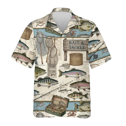 Vintage Fishing Men's Hawaiian Shirt, Fishing Hawaiian Shirt For Fisherman HE0423