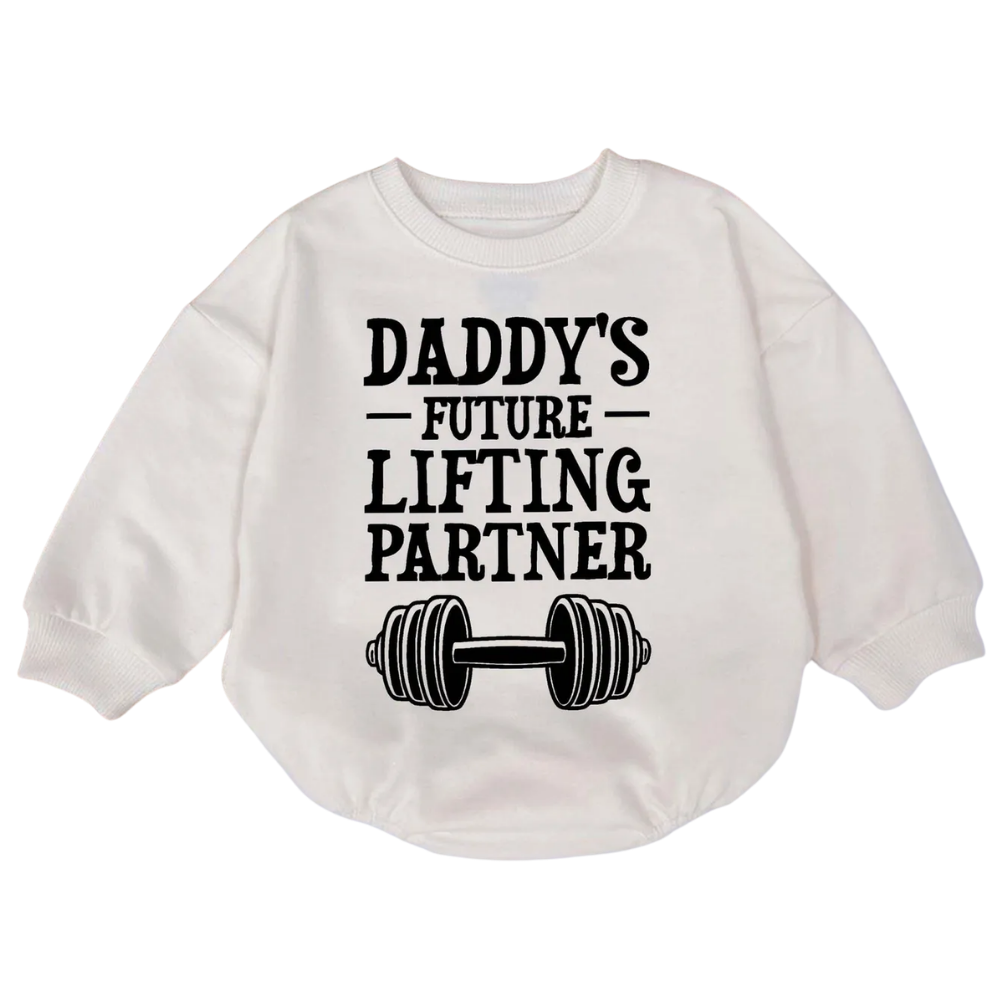 Daddy's Future Lifting Partner Baby Romper Sweatshirt, Gymnastics Baby Romper Sweatshirt BB0537