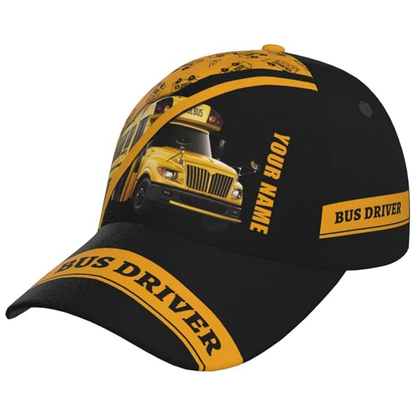 Personalized School Bus Driver Baseball Cap With Name, Custom School Bus Hat CP0626