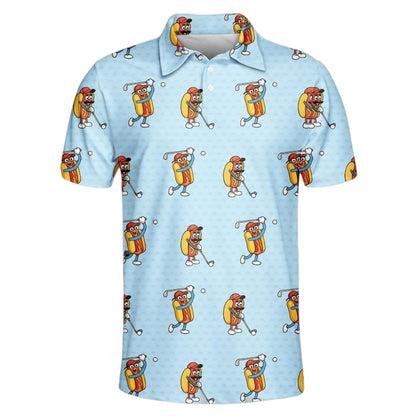 Funny Hot Dog Golf Polo Shirt For Mens, Hot Dog Golf Shirts GE0266
