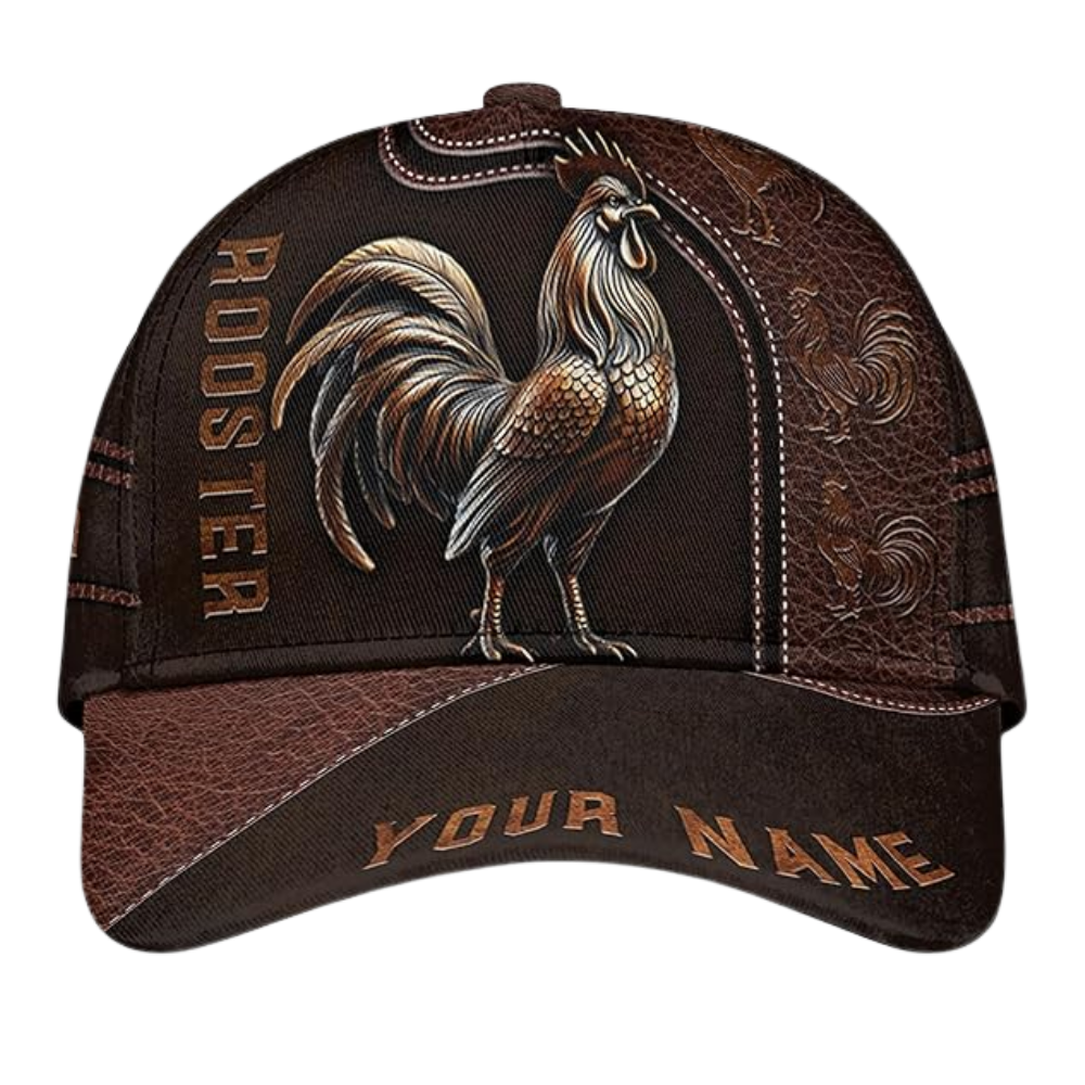 Custom Name Rooster 3D Baseball Cap, Custom Rooster Caps For Chicken Lovers CP0208