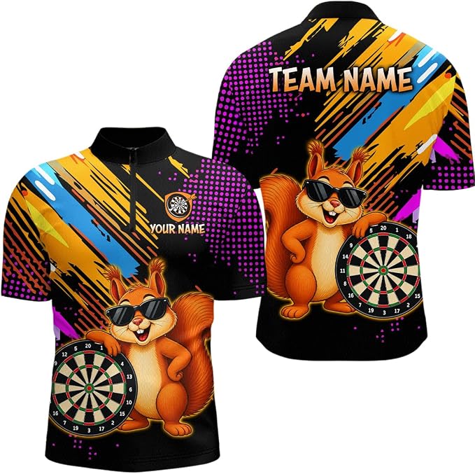 Custom Squirrel Funny Darts Jersey Mens, Custom Squirrel Darts Team Shirt DZ0182