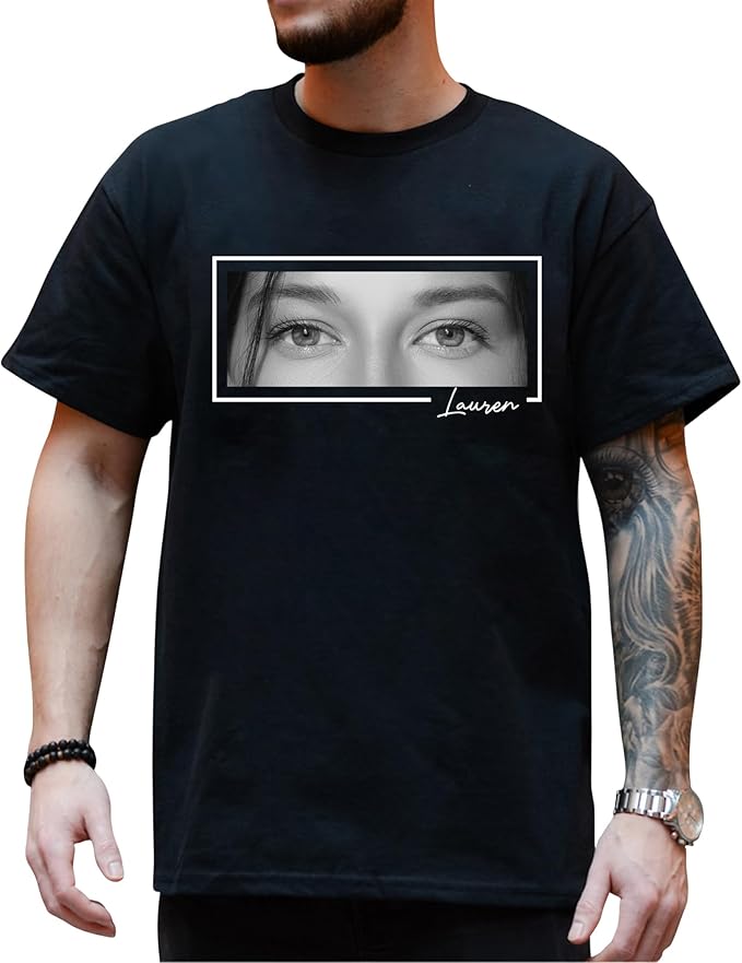 Custom Bootleg Rap Tee, Custom Photo Vintage Bootleg Shirts, I Love My Girlfriend Wife Shirt For Men TD0026