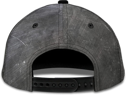 3D Print Personalized Billiard Adjustable Snapback Baseball Cap Metal Crack Pattern, Hat Gift for Pool Players, Gift For Billiards Lover CA0045