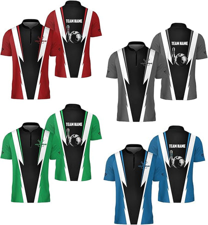 Custom Team Red And Black Bowling Jersey Shirt For Men, Custom Bowling  Shirts BZ0239