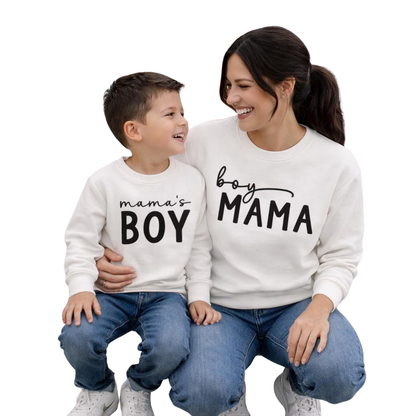 Boy Mama Mama's Boy Matching Sweatshirt, Mommy And Son Sweatshirts ET1491