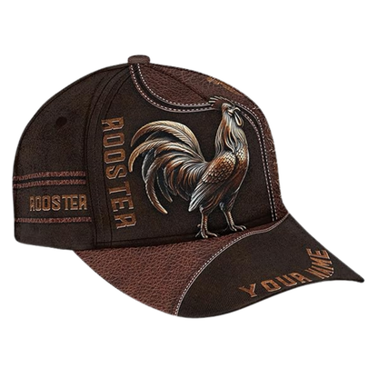 Custom Name Rooster 3D Baseball Cap, Custom Rooster Caps For Chicken Lovers CP0208