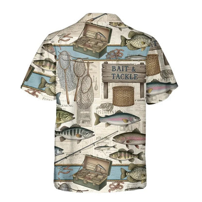 Vintage Fishing Men's Hawaiian Shirt, Fishing Hawaiian Shirt For Fisherman HE0423