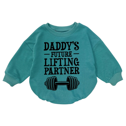 Daddy's Future Lifting Partner Baby Romper Sweatshirt, Gymnastics Baby Romper Sweatshirt BB0537