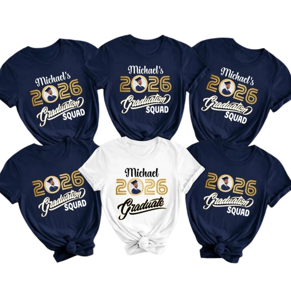 Graduation Squad Custom Photo Matching Family T Shirts, Custom Family Graduation Shirts ET0520