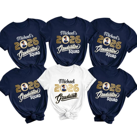 Graduation Squad Custom Photo Matching Family T Shirts, Custom Family Graduation Shirts ET0520