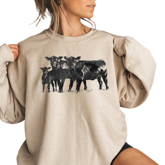 Black Angus Cattle Sweatshirt, Cow Sweatshirt For Farmer 2D0887