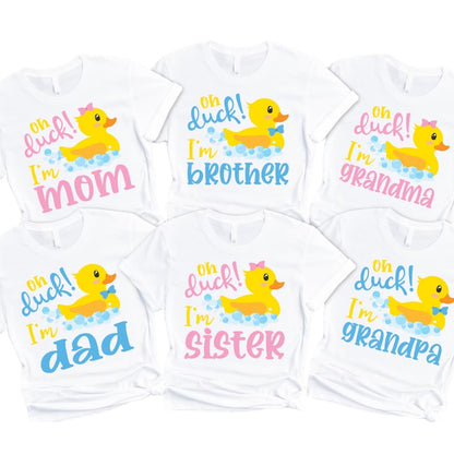 Oh Duck I'm One Custom Matching First Birthday Family T Shirts, Personalized Family 1st Birthday Shirts ET0369