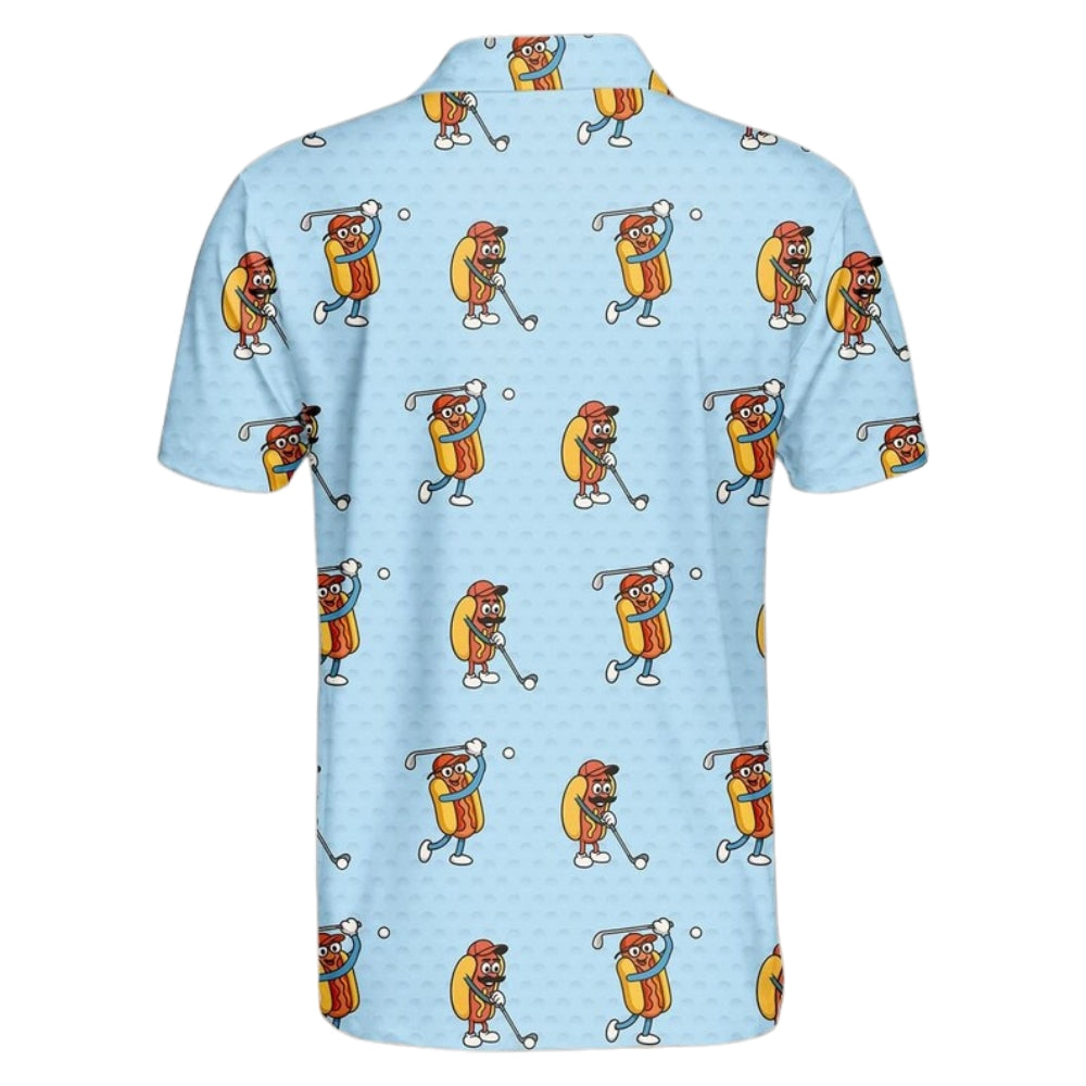 Funny Hot Dog Golf Polo Shirt For Mens, Hot Dog Golf Shirts GE0266