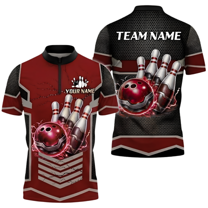 Custom Team Blue Thunder Bowling Jersey For Men, Custom Bowling Team Shirts BZ0661