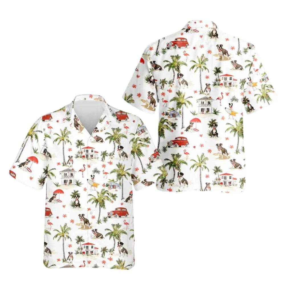 Staffordshire Bull Terrier Hawaiian Shirt For Men Women, Staffy Dog Tropical Hawaiian Shirts HE0503
