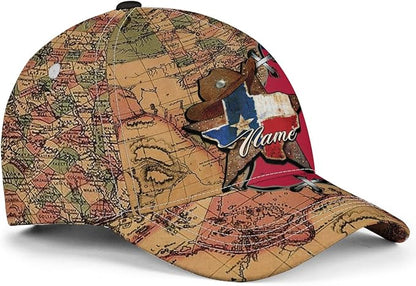 Personalized Texas Baseball Caps For Men and Women, Custom Texas Flag Cap CP0003