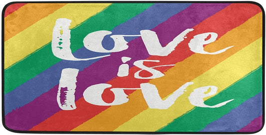 Kitchen Floor Mat Love Is Love Lgbt Pride Non Slip Rugs Doormat For Entryway Entrance Bathroom Garage LO1364