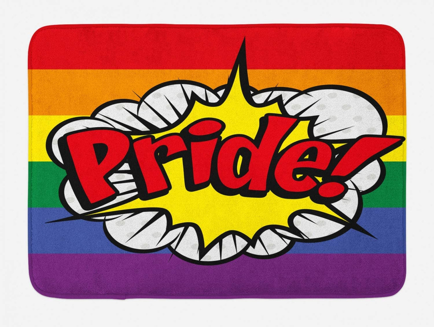 Pride Bath Mat, Lgbt Pride Door Mat, Plush Bathroom Decor Pride Mat With Non Slip Backing LO1366