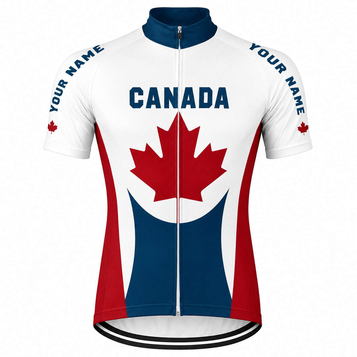 Canada Flag Custom Name Short Sleeve Men's Cycling Jersey, Custom Canadian Patriot Cycling Jerseys CG0823