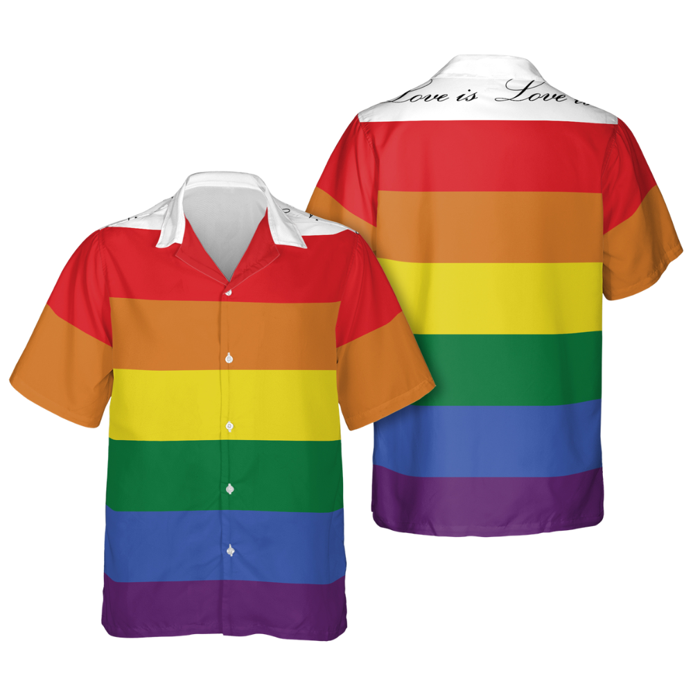 Love Equality Rainbow Flag Lgbt Lesbian Gay Pride Hawaiian Vintage Shirt Mens Button Down Tropical Hawaii Beach Shirts HO4503