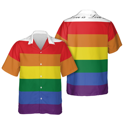 Love Equality Rainbow Flag Lgbt Lesbian Gay Pride Hawaiian Vintage Shirt Mens Button Down Tropical Hawaii Beach Shirts HO4503