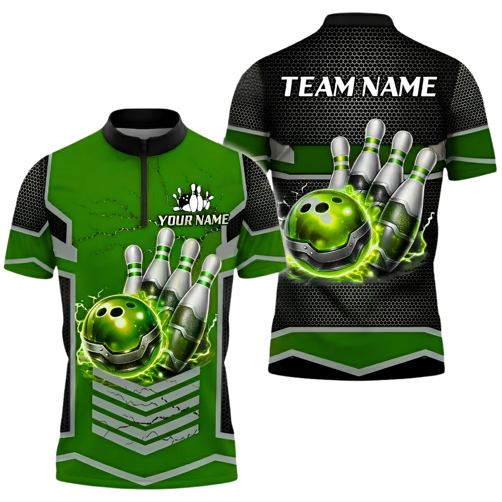 Custom Team Blue Thunder Bowling Jersey For Men, Custom Bowling Team Shirts BZ0661
