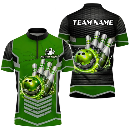 Custom Team Blue Thunder Bowling Jersey For Men, Custom Bowling Team Shirts BZ0661