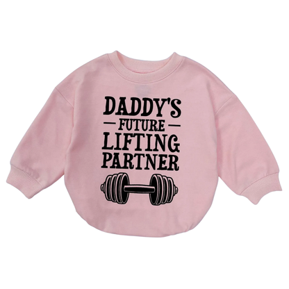 Daddy's Future Lifting Partner Baby Romper Sweatshirt, Gymnastics Baby Romper Sweatshirt BB0537