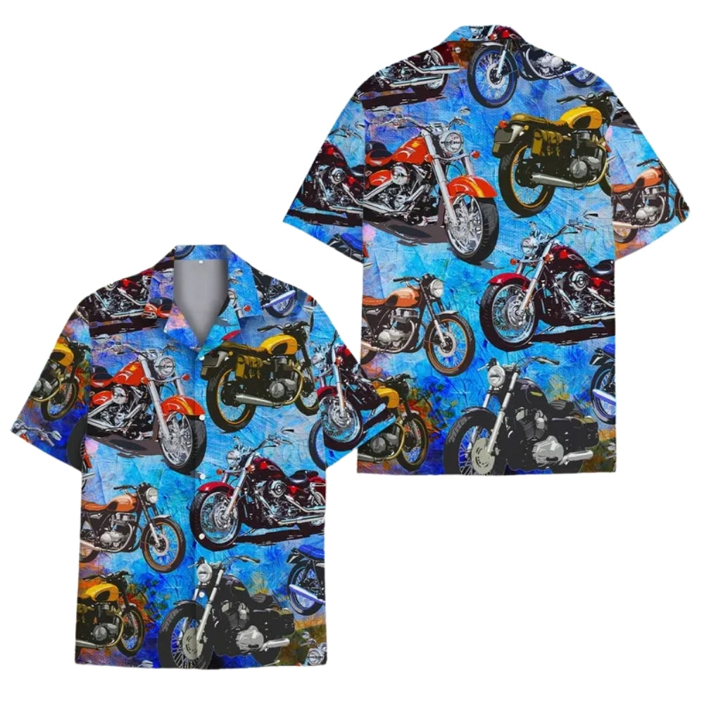 Retro Motorcycle Hawaiian Shirt For Men Women, Motorbike Lover Hawaiian Shirt HE0424