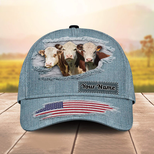 Hereford Jeans Pattern Customized Name Cap CA0146