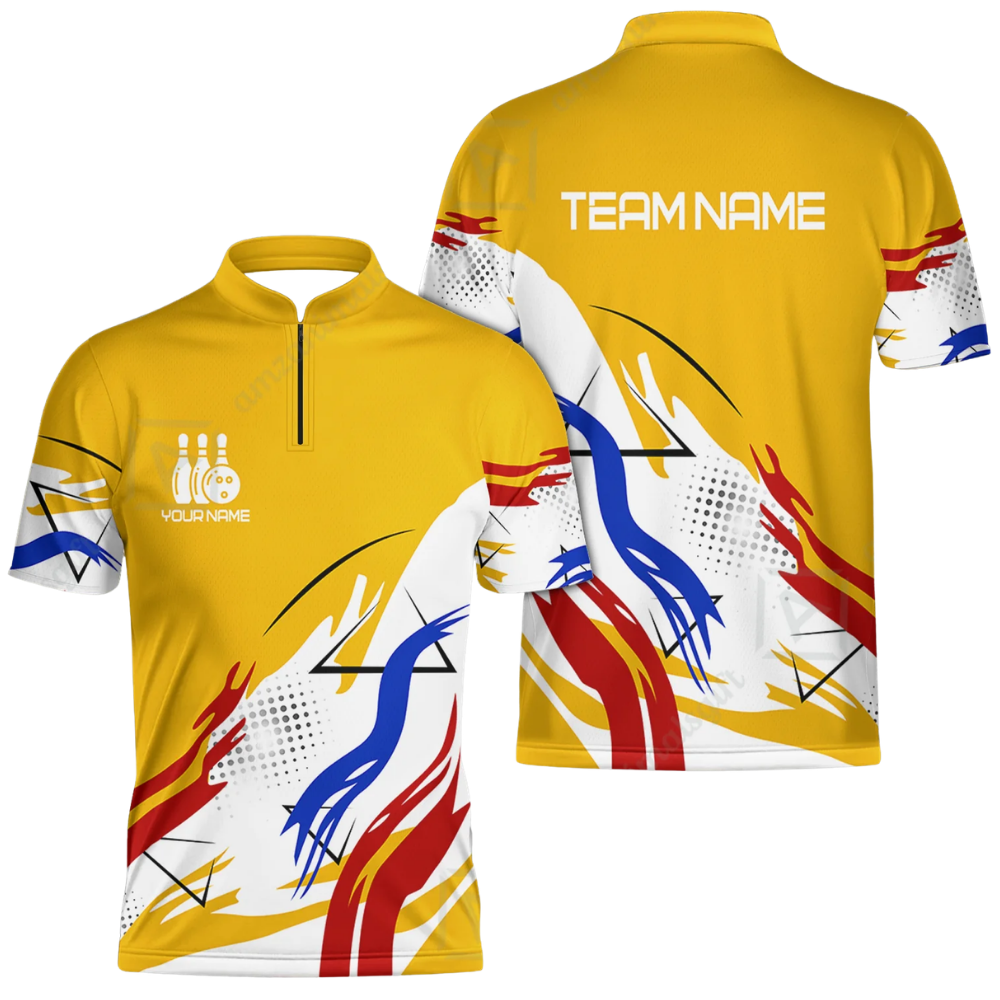 Custom Team White And Red Bowling Jersey Mens, Custom Bowling Shirts BZ0567