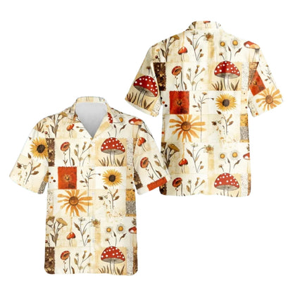 Vintage Mushroom Hawaiian Shirt Men Women, Mushroom Hawaiian Shirts HE0504