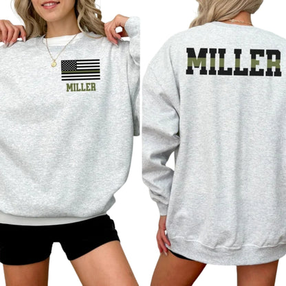 Custom Army Wife Sweatshirt with Name, Custom Army Solider Family Sweatshirt 2D0671