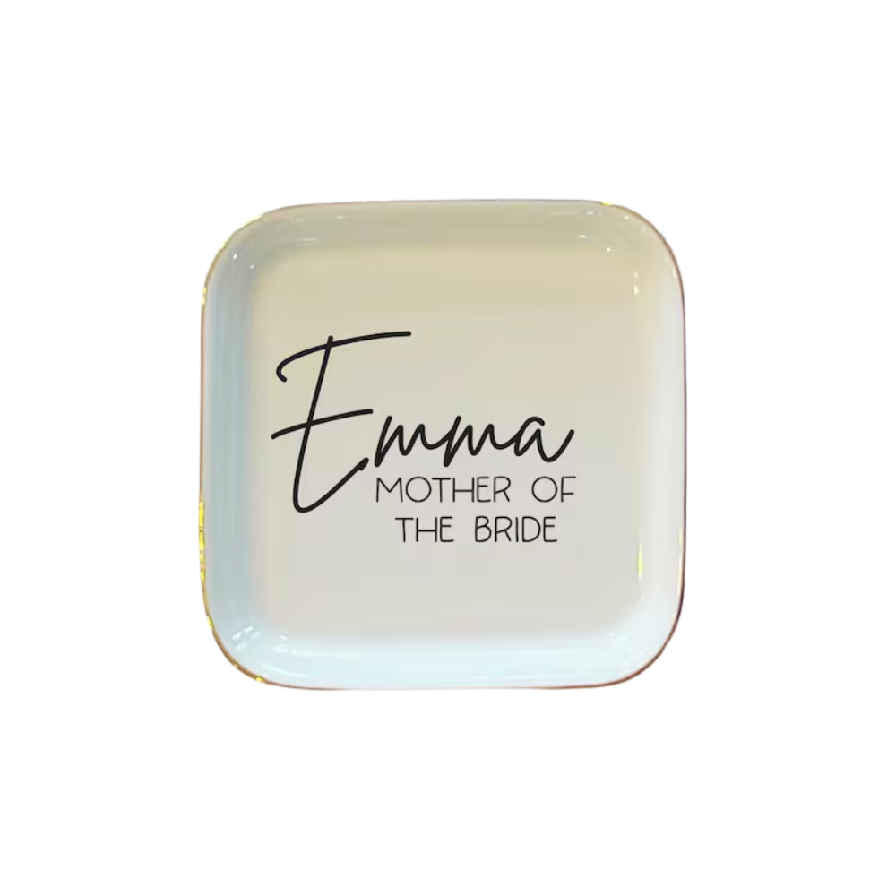 Custom Name Maid Of Honor Wedding Jewelry Dish, Custom Ring Dish For Bridesmaid WD0501