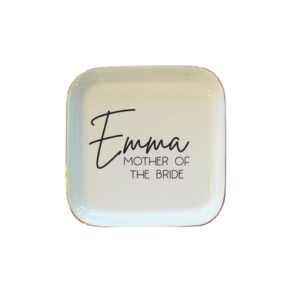 Custom Name Maid Of Honor Wedding Jewelry Dish, Custom Ring Dish For Bridesmaid WD0501