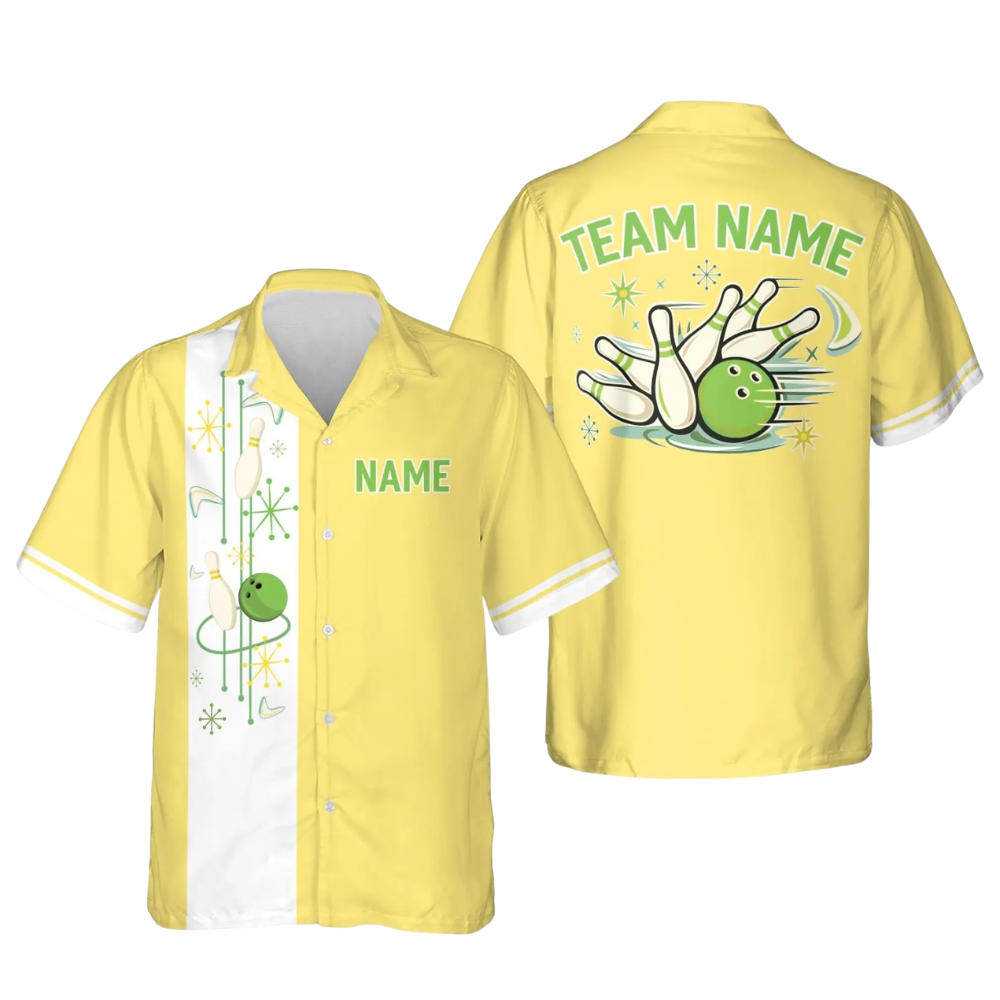 Custom Retro Pink Bowling Hawaiian Shirt For Men Women, Custom Retro Bowling Team Shirts BE0184