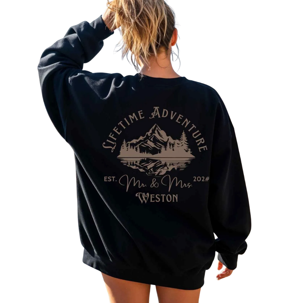 Lifetime Adventure Personalized Mr And Mrs Matching Sweatshirts, Custom Mountain Couple Matching Sweatshirts ET1298