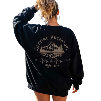 Lifetime Adventure Personalized Mr And Mrs Matching Sweatshirts, Custom Mountain Couple Matching Sweatshirts ET1298