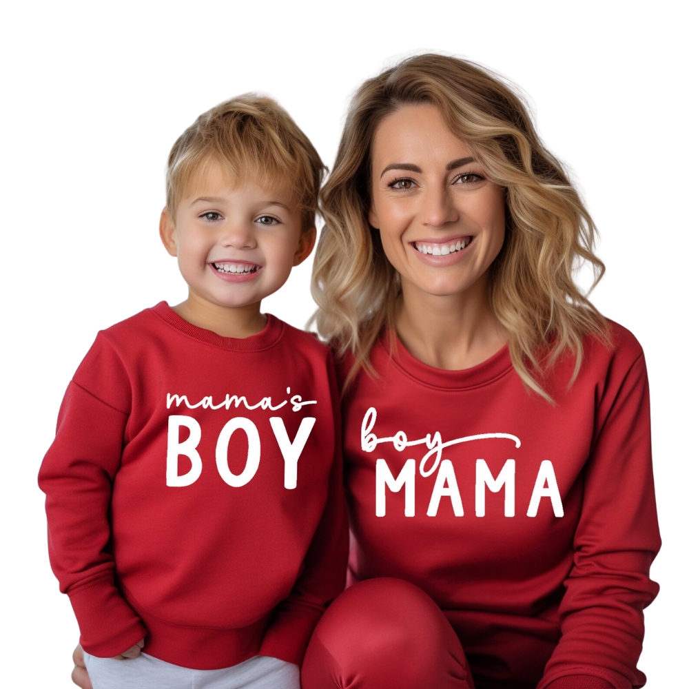 Boy Mama Mama's Boy Matching Sweatshirt, Mommy And Son Sweatshirts ET1491