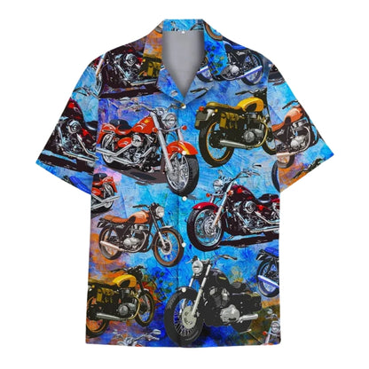 Retro Motorcycle Hawaiian Shirt For Men Women, Motorbike Lover Hawaiian Shirt HE0424