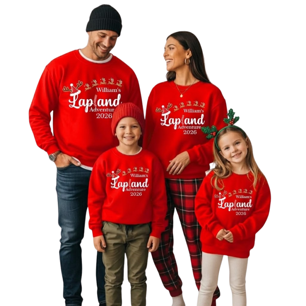 Lapland Adventure Custom Family Christmas Sweatshirt, Personalized Matching Xmas Family Sweatshirt ET1662
